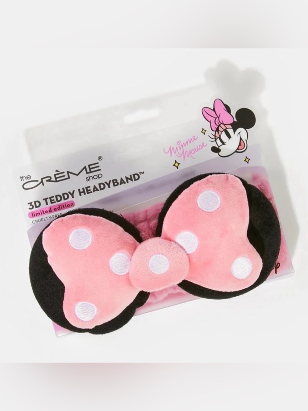 NWT The Crème Shop x Disney Minnie Mouse 3D Spa Headyband Limited Edition Pink
